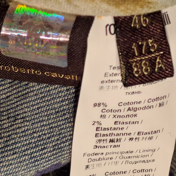 Roberto Cavalli Jeans Brand New Intricate Woven pattern 46/6 Never Worn With Tag - Picture 5 of 16